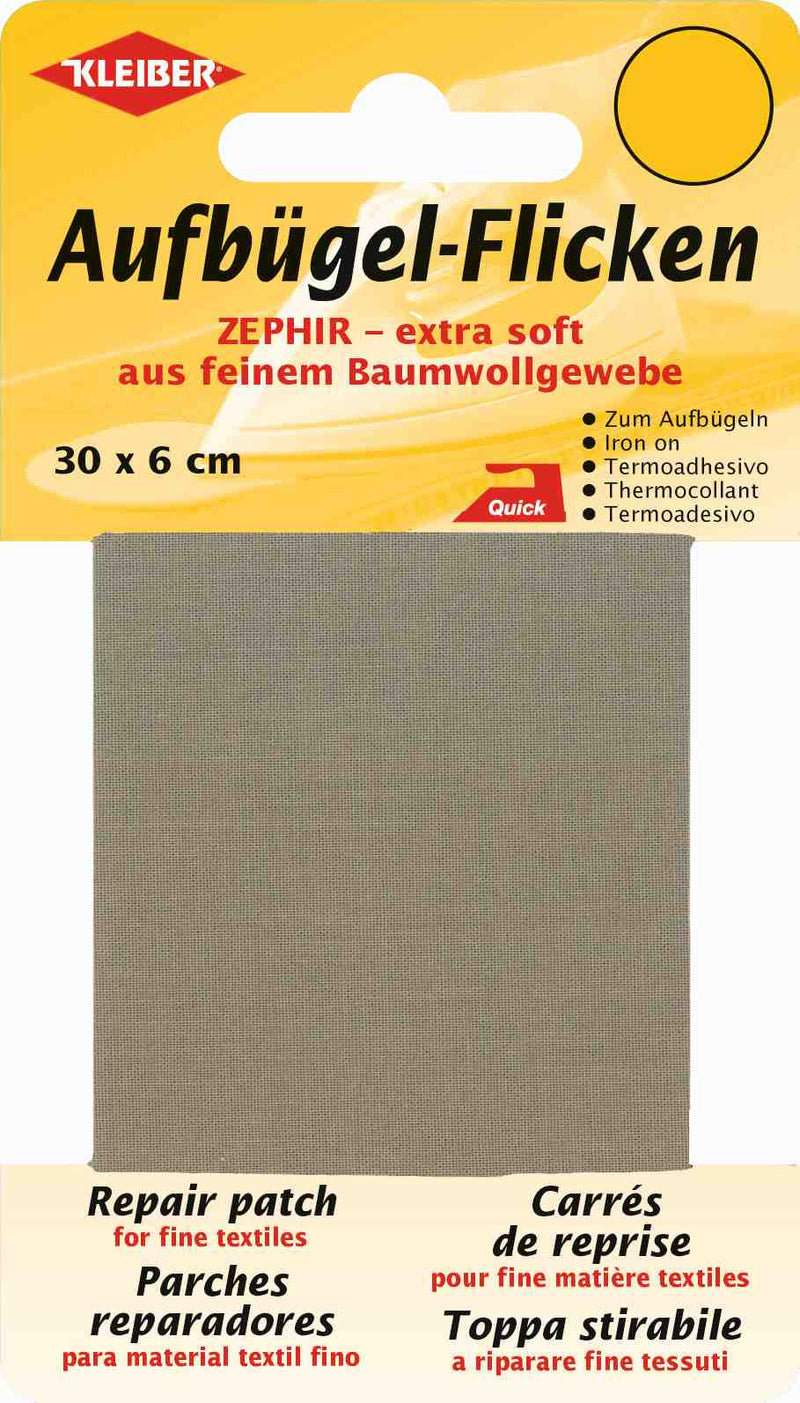 Zephir Aufbügel-Flicken ca. 30x6 cm 03 beige