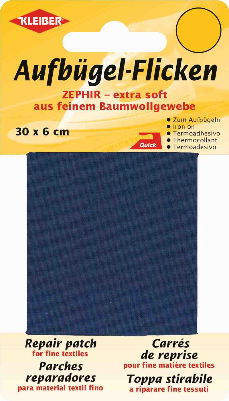 Zephir Aufbügel-Flicken ca. 30x6 cm 07 dunkelblau