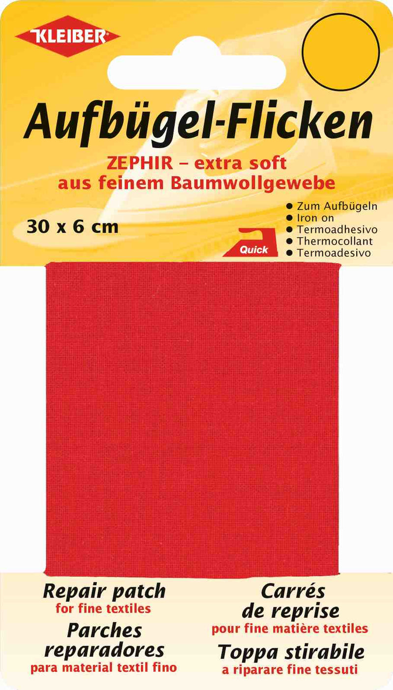 Zephir Aufbügel-Flicken ca. 30x6 cm 10 rot