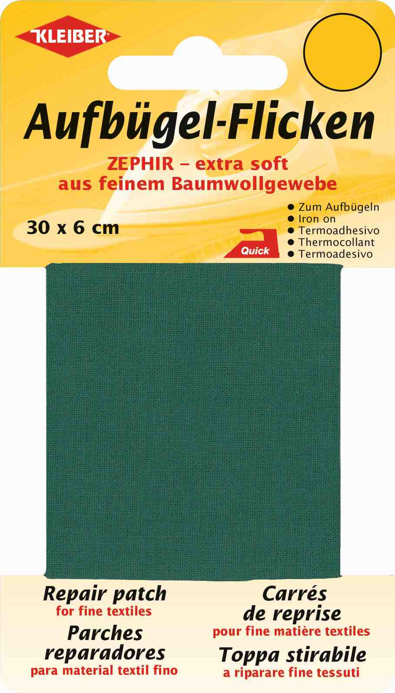 Zephir Aufbügel-Flicken ca. 30x6 cm 12 grün