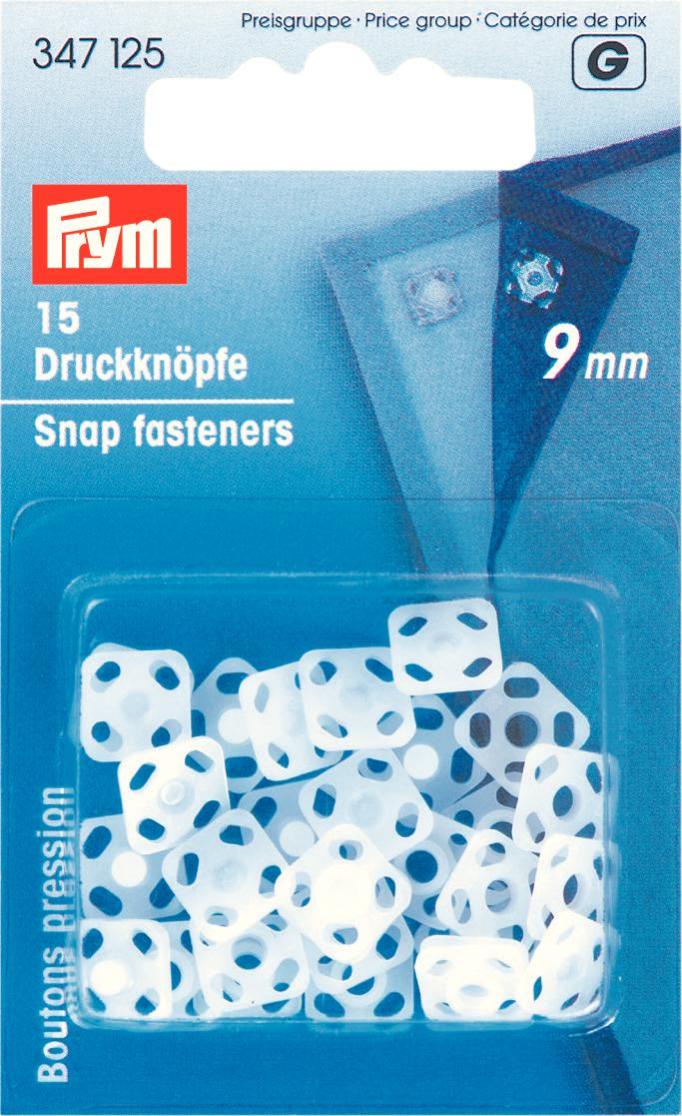 Annäh-Druckknöpfe 9 mm transparent
