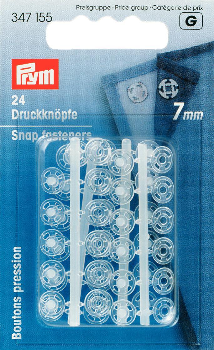 Annäh-Druckknöpfe 7 mm transparent