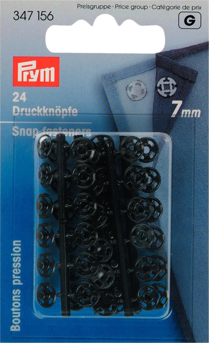 Annäh-Druckknöpfe 7 mm schwarz 24 Stück