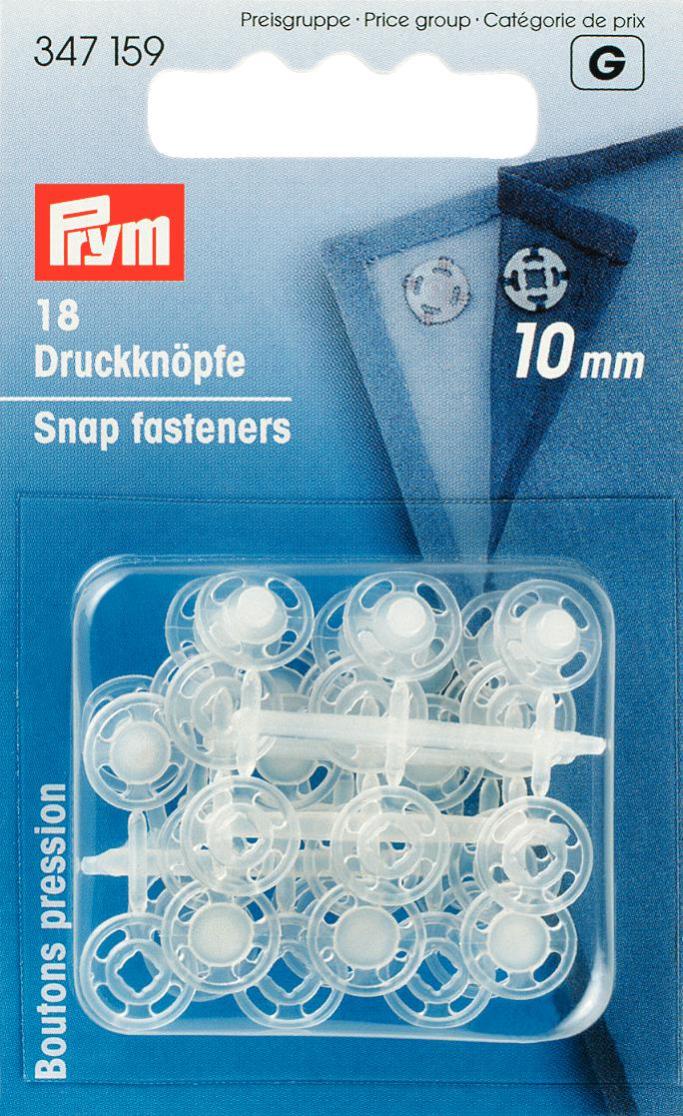 Annäh-Druckknöpfe 10 mm transparent