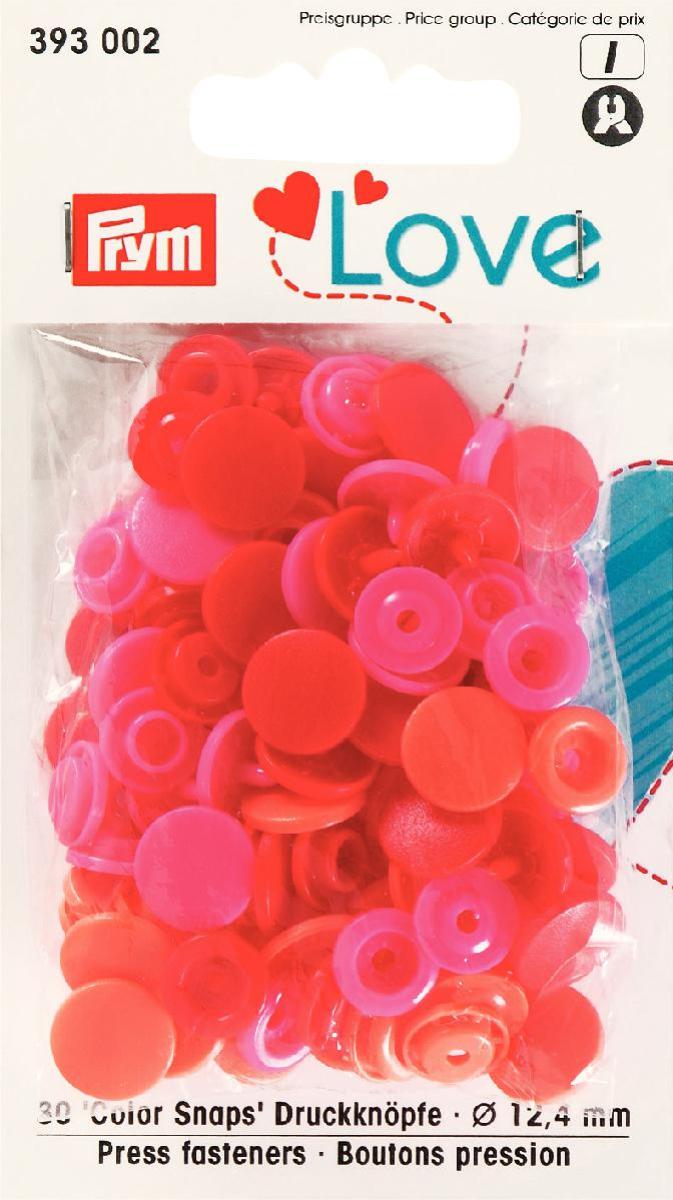 Nähfrei-Druckknöpfe Color Snaps Prym Love 12,4 mm rot sortiert 30 Stück