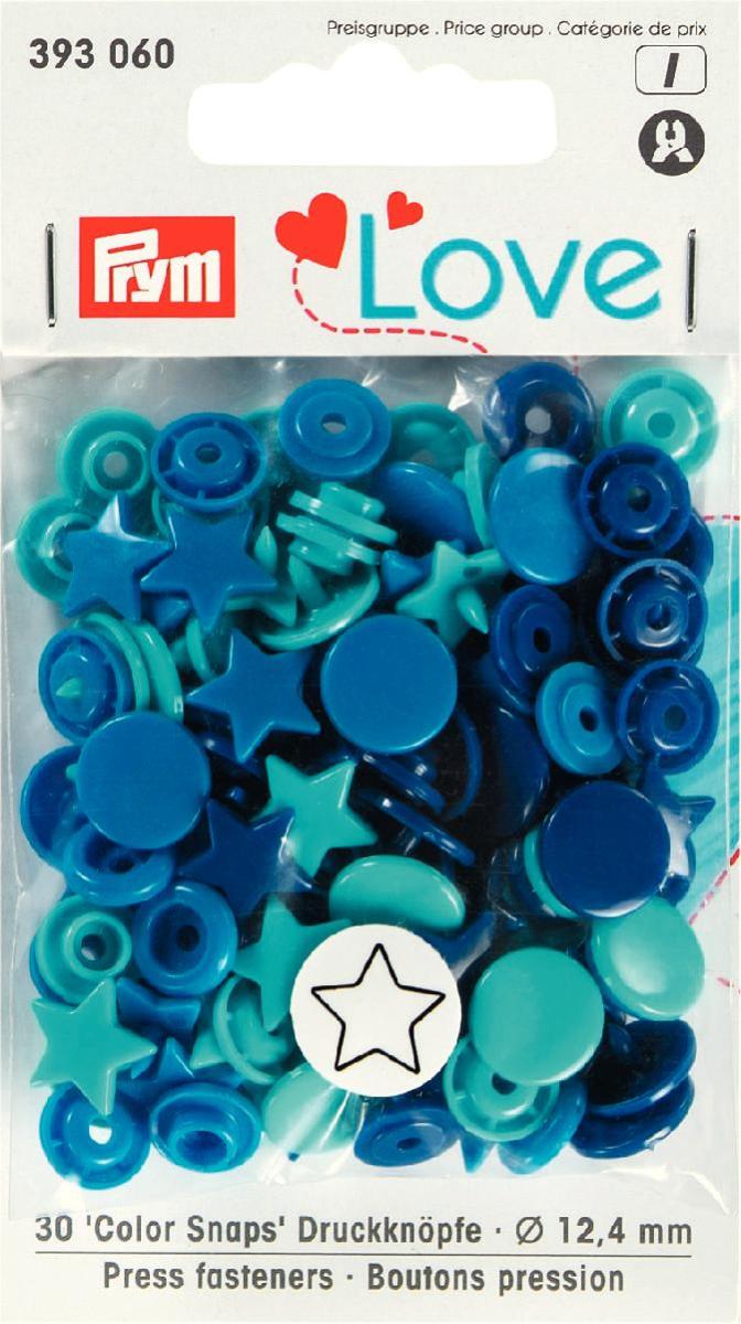 Nähfrei-Druckknöpfe Color Snaps Prym Love Stern 12,4 mm blau/tinte/türkis 30 Stück