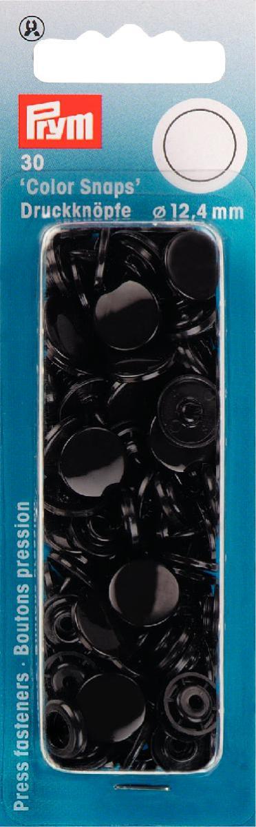Nähfrei-Druckknöpfe Color Snaps rund 12,4 mm schwarz 30 Stück