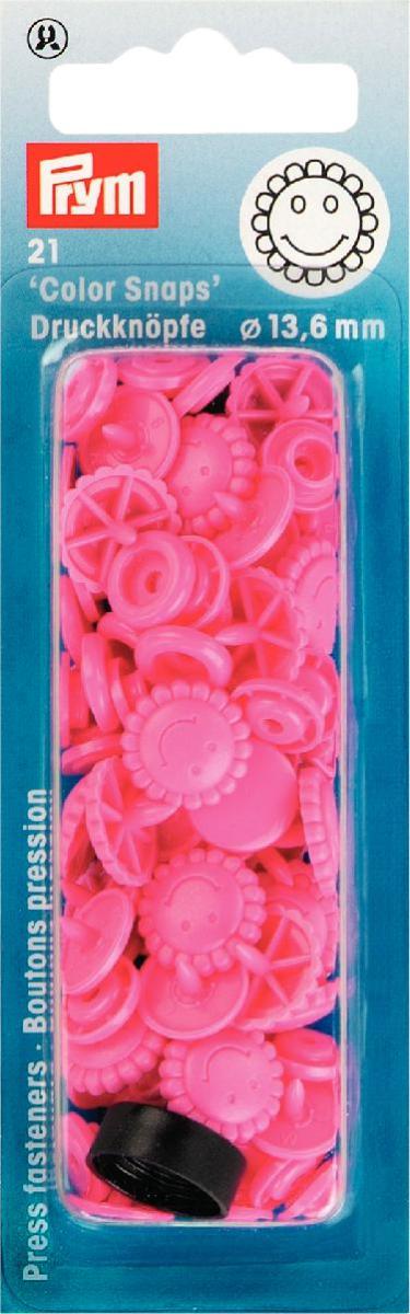 Nähfrei-Druckknöpfe Color Snaps Blume 13,6 mm pink