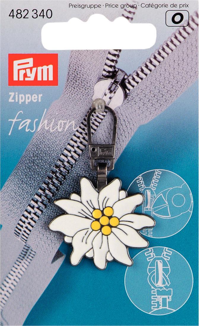 Fashion-Zipper Alpen Edelweiss mehrfarbig