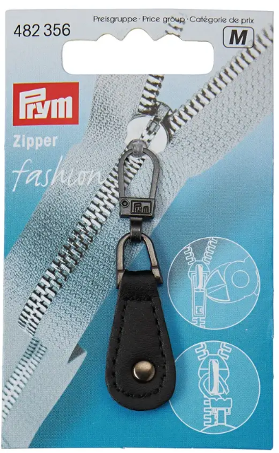 Fashion-Zipper Lederimitat schwarz
