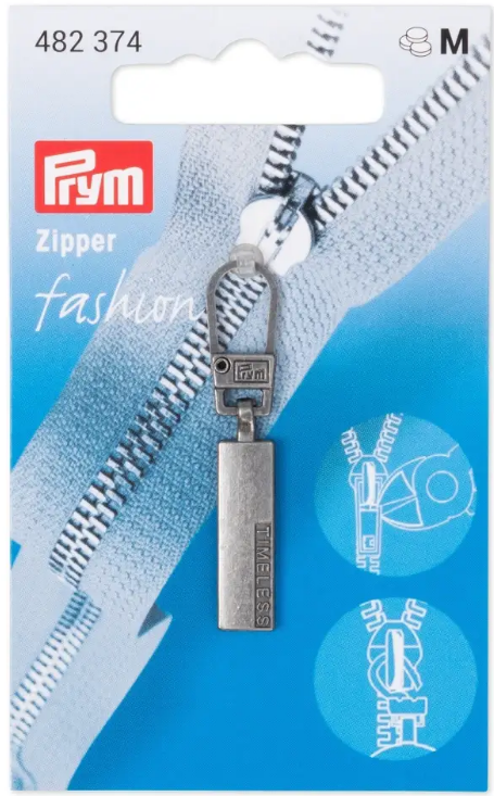 Fashion-Zipper Classic timeless altsilber