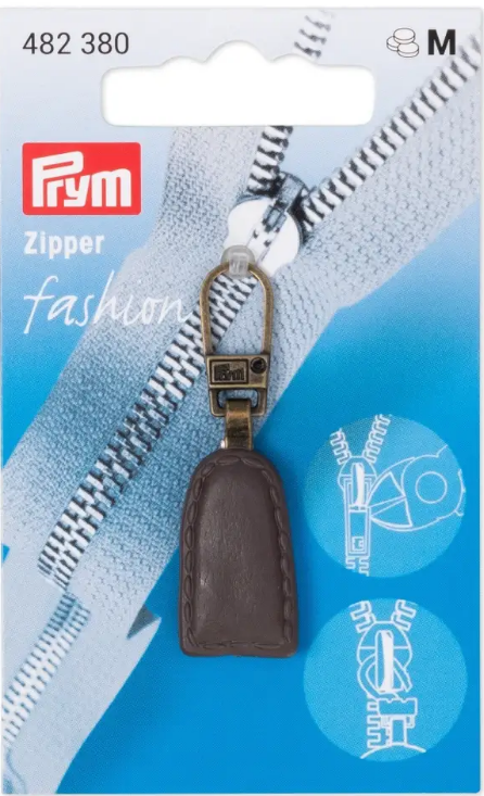 Fashion-Zipper Lederlook braun