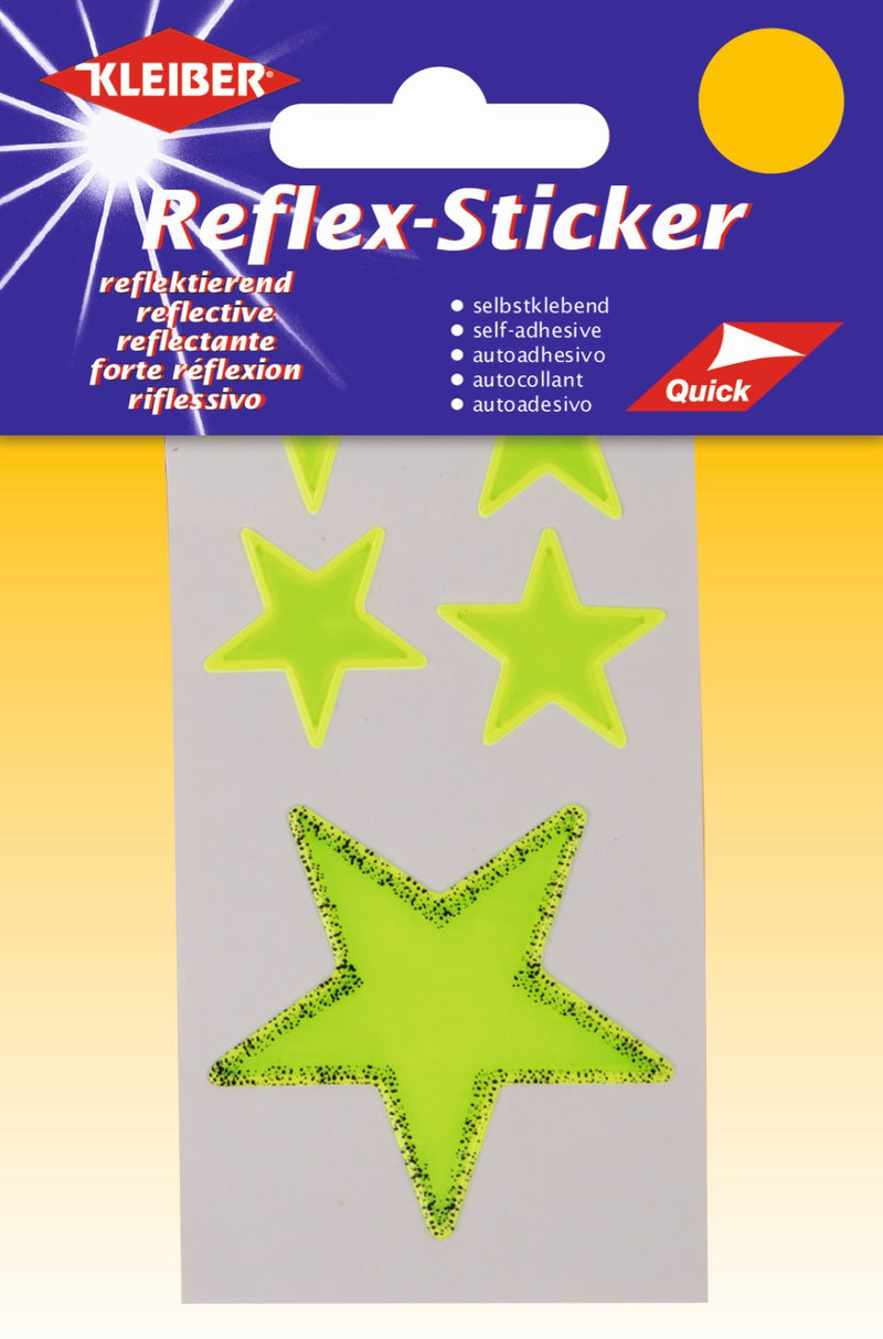 Reflex-Sticker Sterne selbstklebend 02 gelb 5 Stück