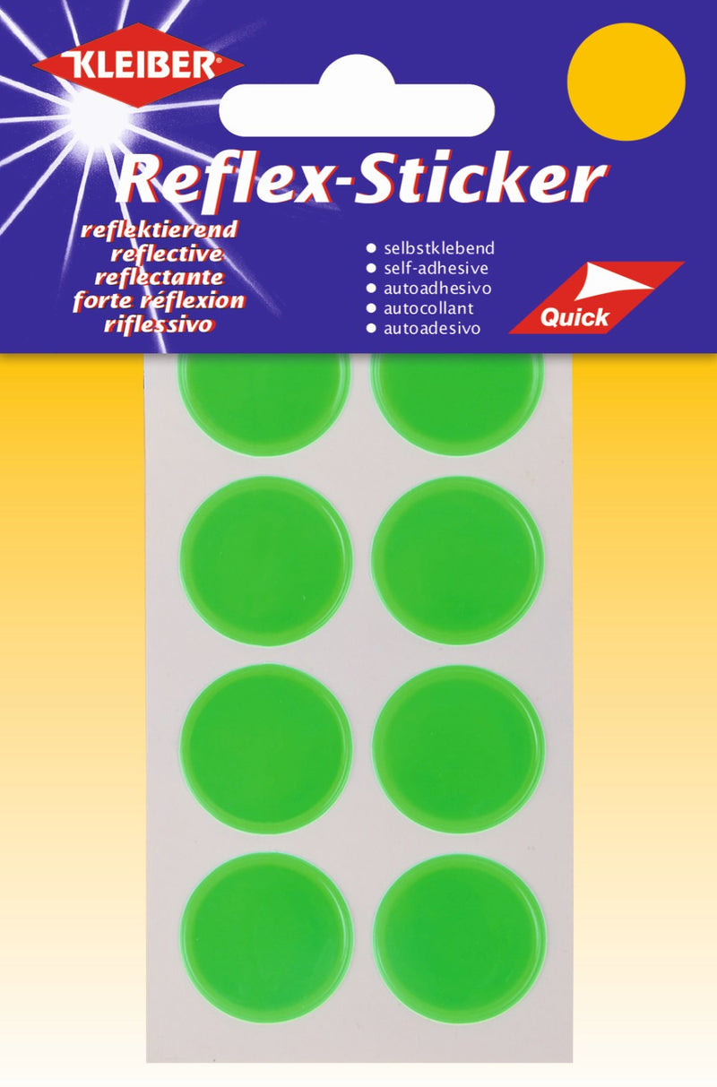 Reflex-Sticker Punkte selbstklebend 08 grün 8 Stück