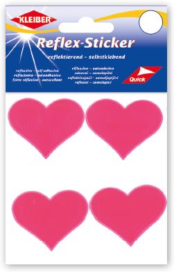 Reflex-Sticker, Herzen, pink