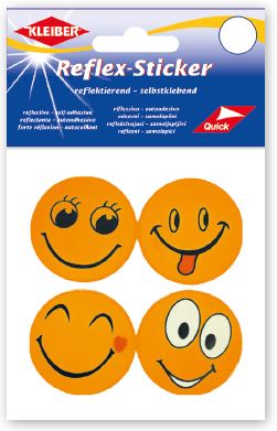 Reflex-Sticker Funny Faces, orange