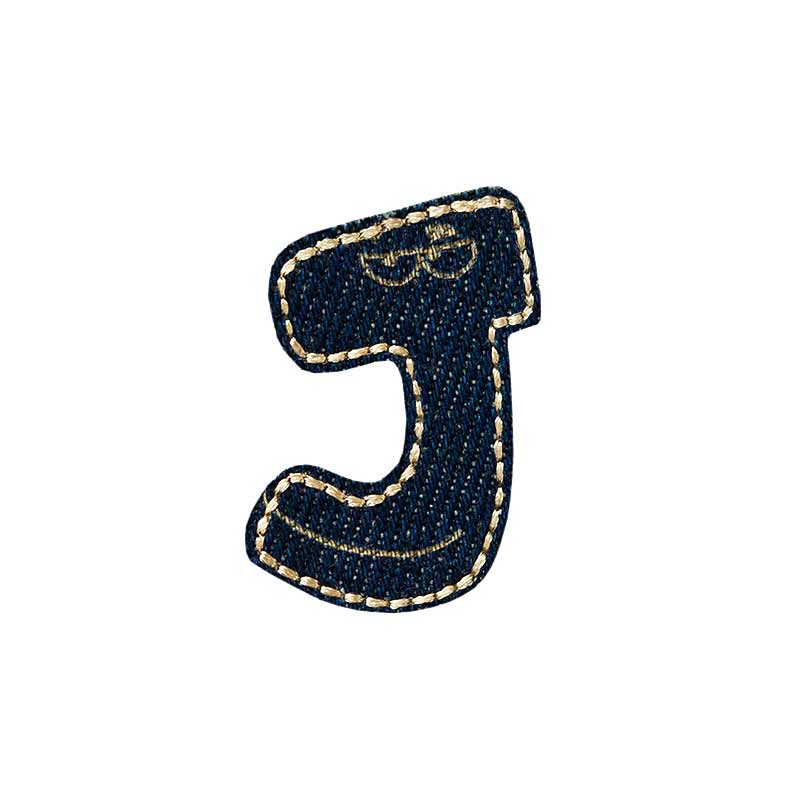Applikationen - Buchstabe - aufbügelbar Buchstabe J Jeans 5 Stück
