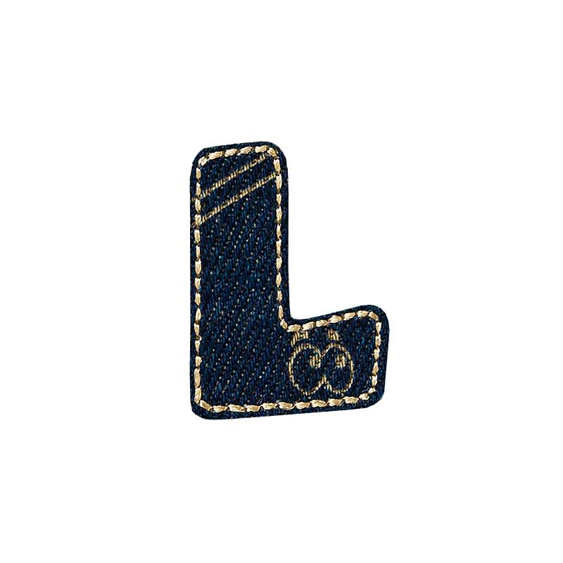 Applikationen - Buchstabe - aufbügelbar Buchstabe L Jeans 5 Stück