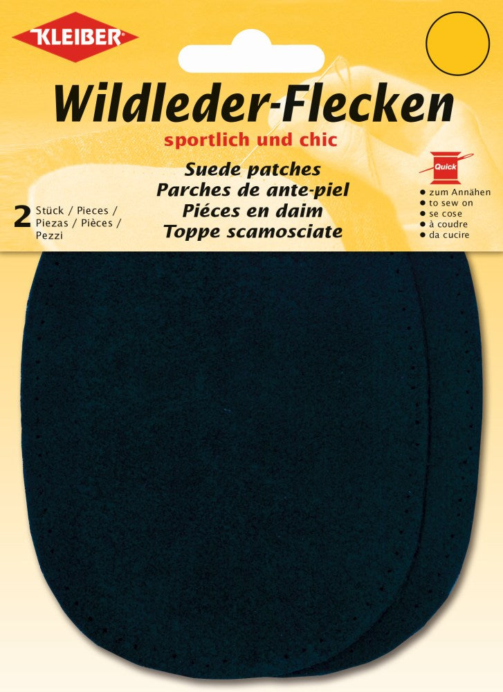 Wildleder-Flecken klein ca. 12,5x10 cm 04 dunkelblau 2 Stück