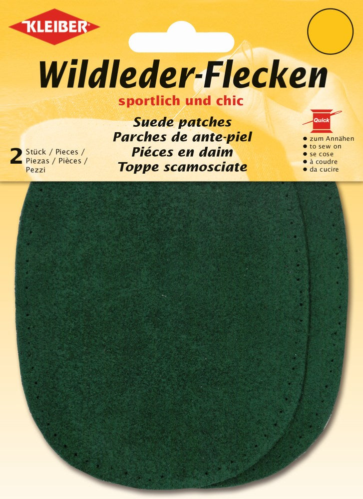 Wildleder-Flecken klein ca. 12,5x10 cm 08 grün 2 Stück