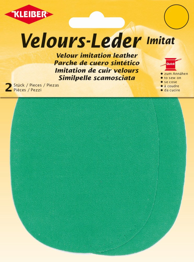 Velour-Leder-Imitat klein ca. 13x10 cm 30 malachit 2 Stück