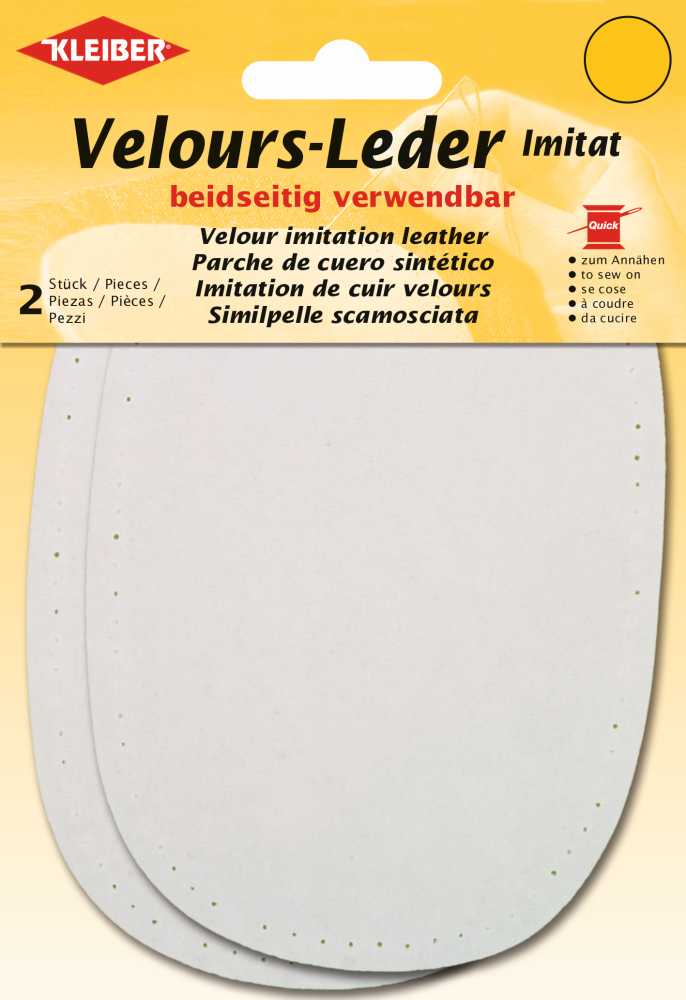 Velour-Leder-Imitat beiseitig verwendbar ca. 10x15 cm 02 beige 2 Stück