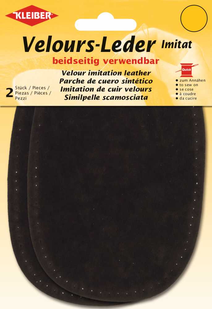 Velour-Leder-Imitat beiseitig verwendbar ca. 10x15 cm 03 dunkelbraun 2 Stück