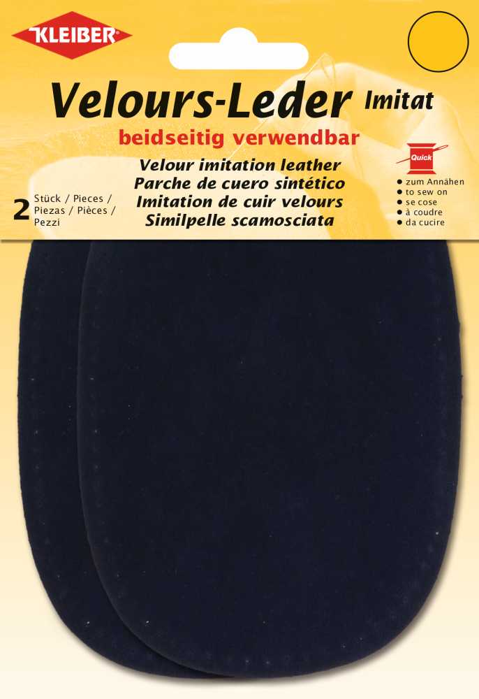 Velour-Leder-Imitat beiseitig verwendbar ca. 10x15 cm 04 marine 2 Stück