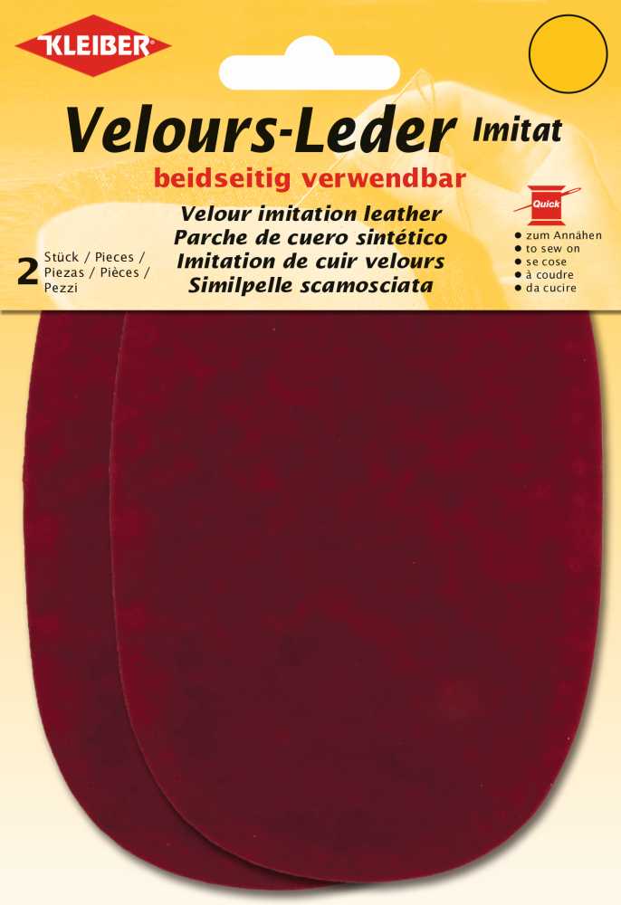 Velour-Leder-Imitat beiseitig verwendbar ca. 10x15 cm 05 rot 2 Stück