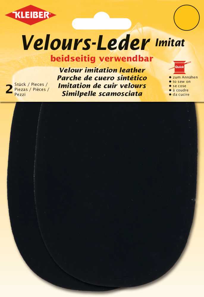Velour-Leder-Imitat beiseitig verwendbar ca. 10x15 cm 06 schwarz 2 Stück