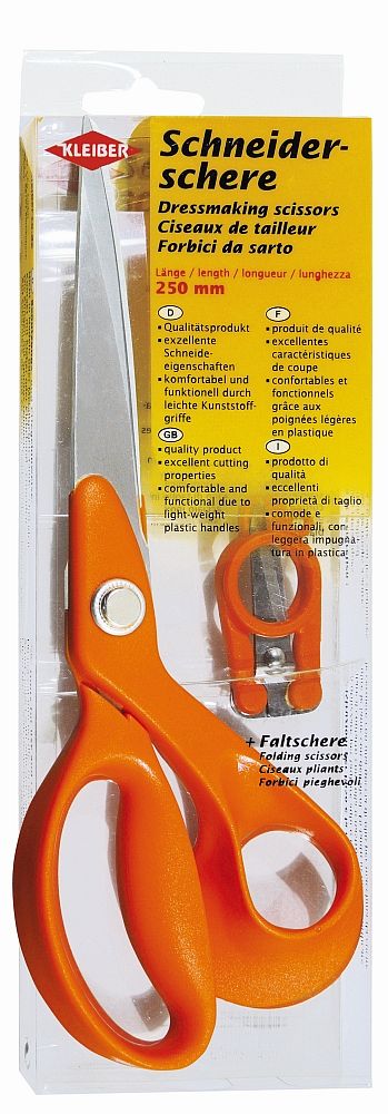 Scheren-Set Schneiderschere ca. 250 mm orange und Faltschere