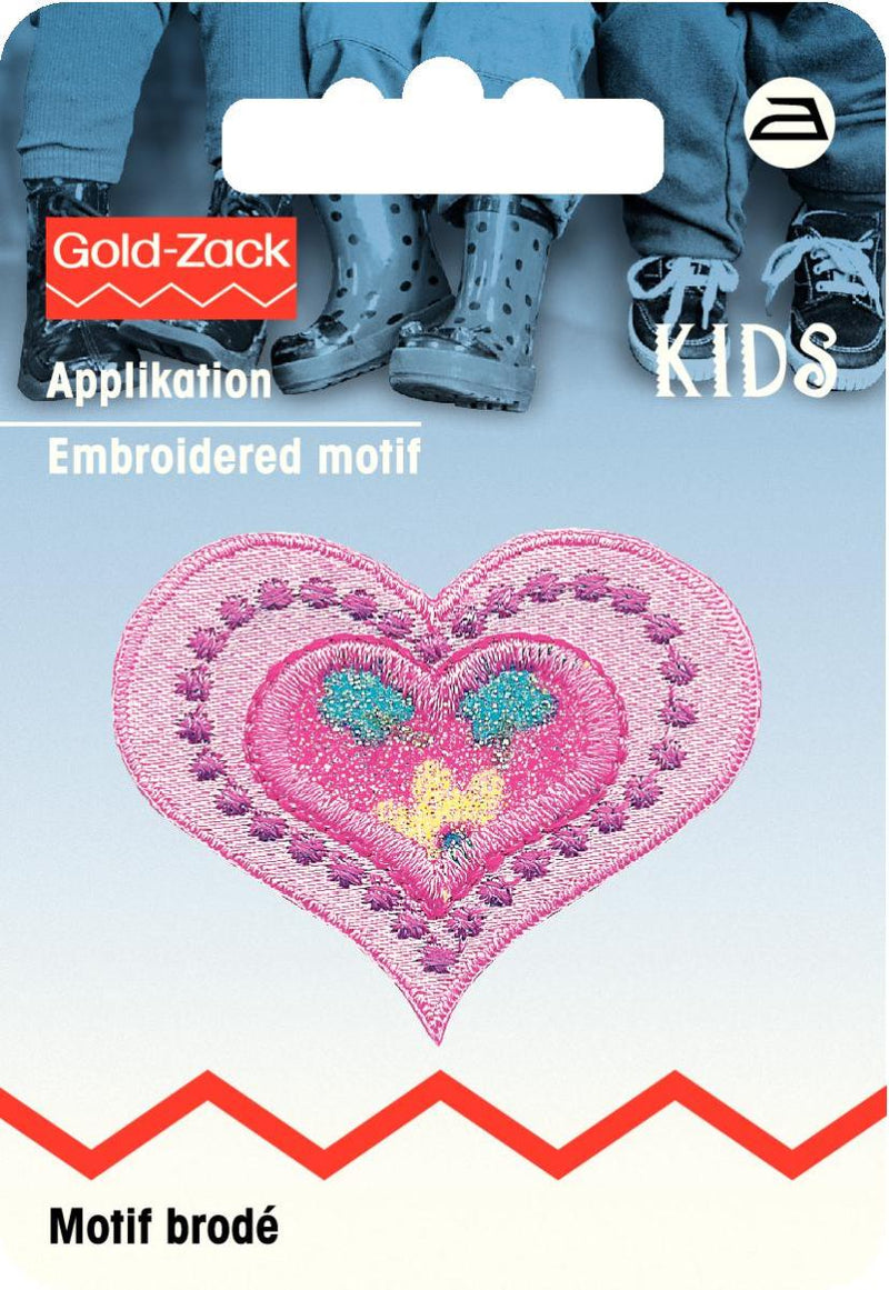 Applikationen - Kids and Hits - aufbügelbar Herz klein ca. 3,0x4,5 cm pink
