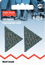 Applikationen - Kids and Hits - aufbügelbar Dreiecke ca. 2,0x4,0 cm grau 2 Stück