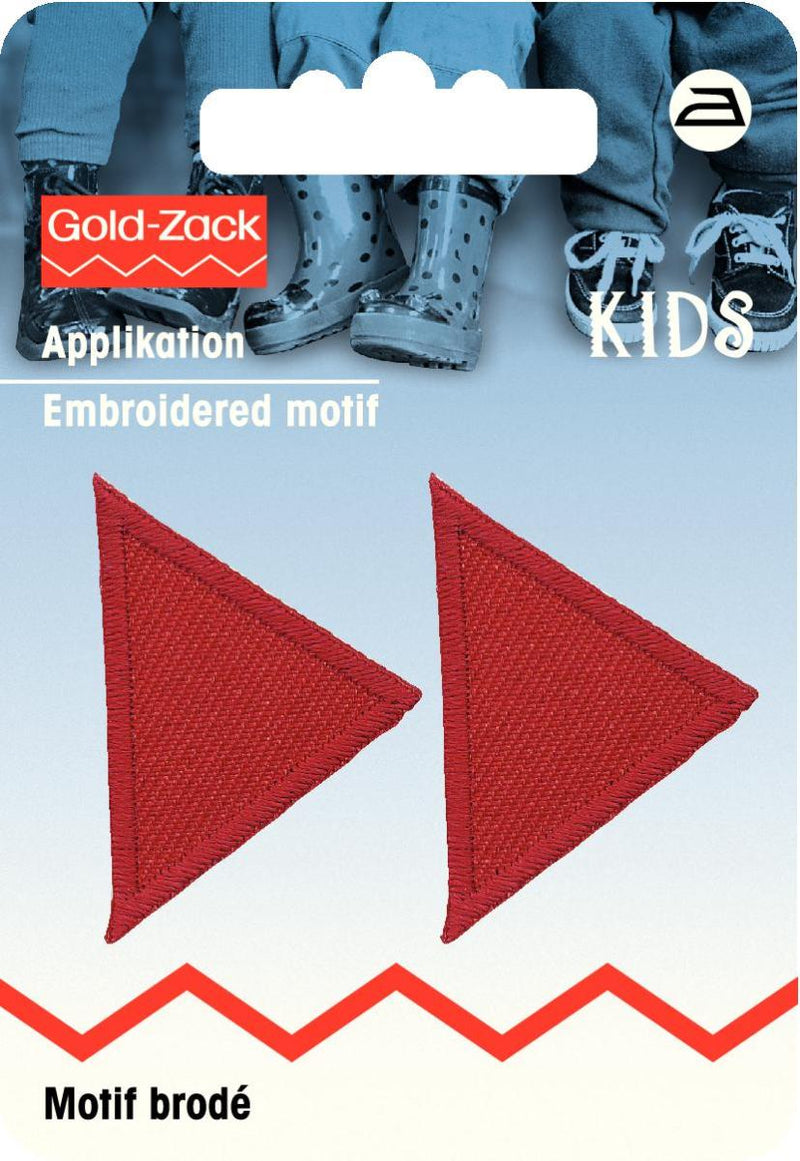 Applikationen - Kids and Hits - aufbügelbar Dreiecke ca. 2,0x4,0 cm rot