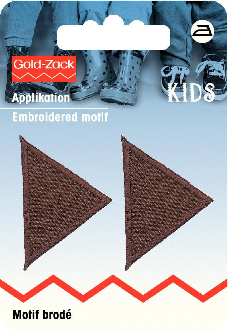 Applikationen - Kids and Hits - aufbügelbar Dreiecke ca. 2,0x4,0 cm braun