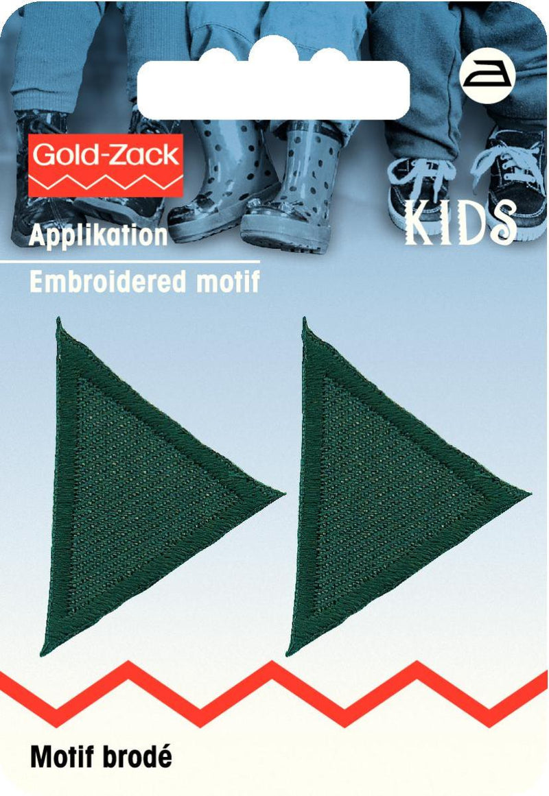 Applikationen - Kids and Hits - aufbügelbar Dreiecke ca. 2,0x4,0 cm dunkelgrün