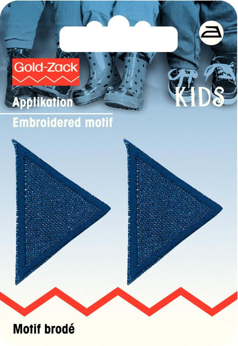 Applikationen - Kids and Hits - aufbügelbar Dreiecke Jeans dunkel ca. 2,0x4,0 cm