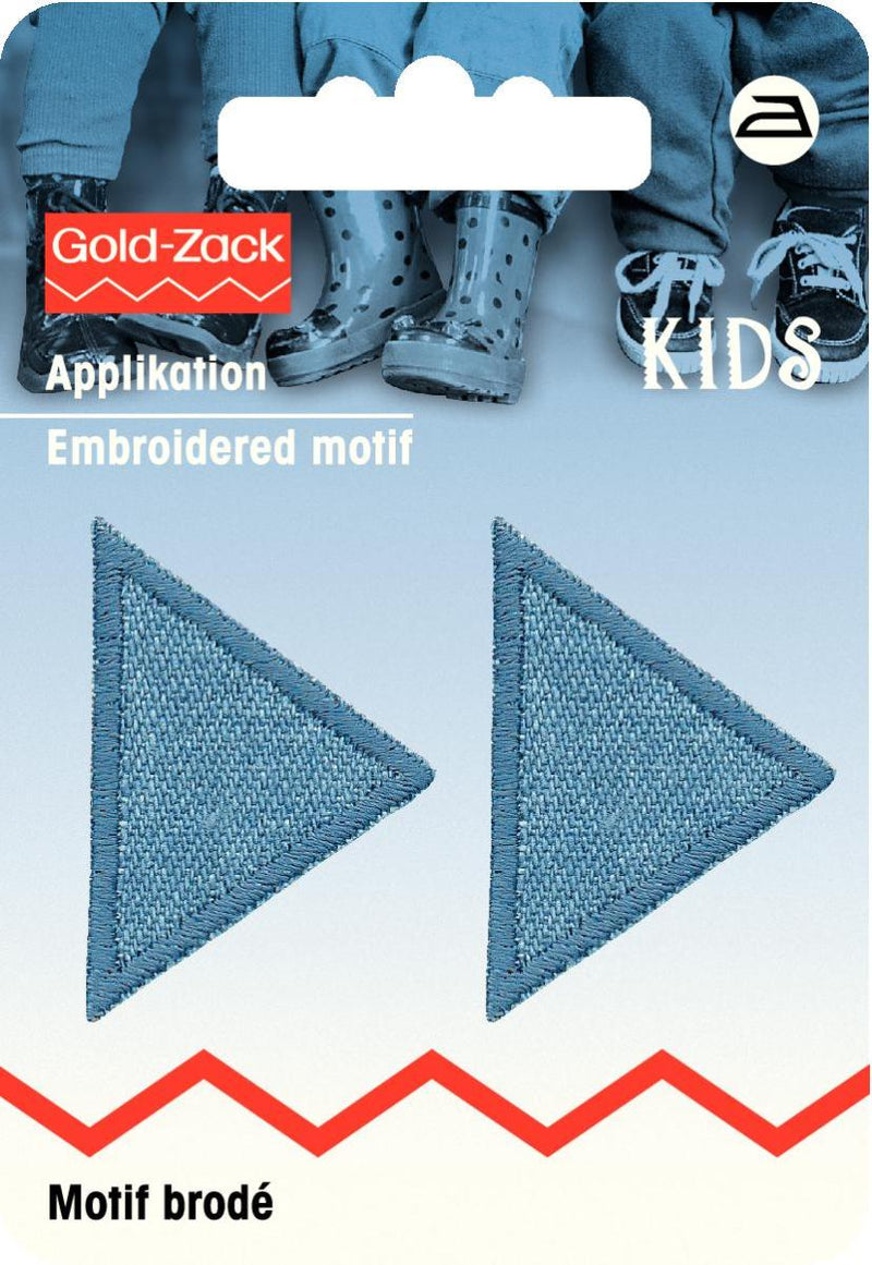 Applikationen - Kids and Hits - aufbügelbar Dreiecke Jeans hell ca. 2,0x4,0 cm