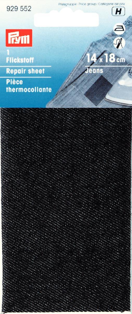 Flickstoff Jeans zum Aufbügeln 12x45 cm schwarz