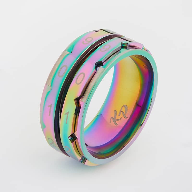 Reihenzähler Ring Rainbow Size 7 ( Innendurchmesser 17,3 mm) Rainbow