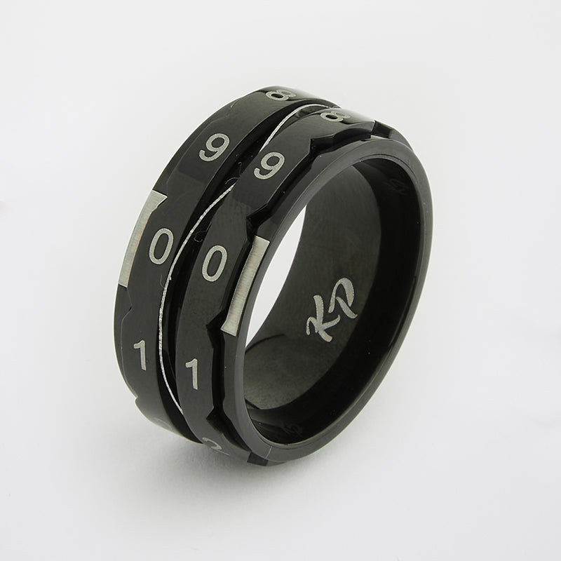Reihenzähler Ring Black Size Size 10 ( Innendurchmesser 19,8 mm) Black